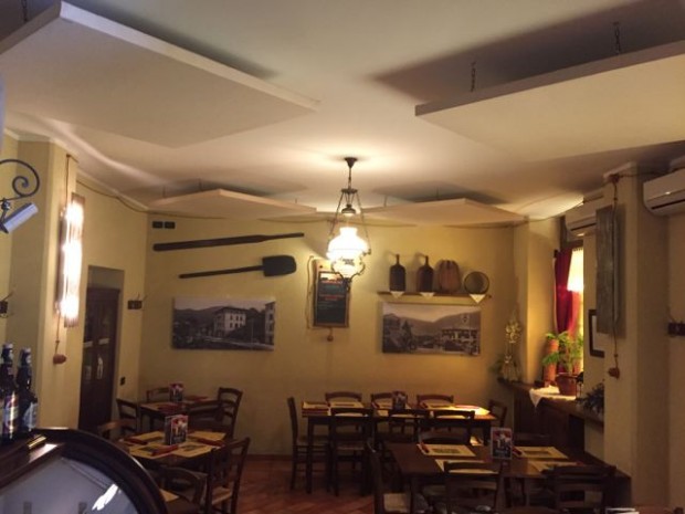 Pannelli fonoassorbenti ristorante pizzeria Ecco