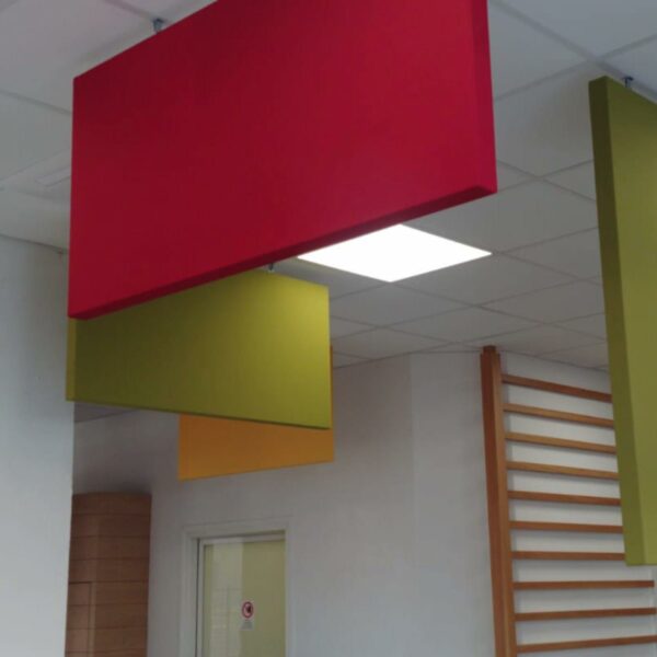 Baffles Acustici Fonoassorbenti a Soffitto AkuPan® BAFFLE FireSafe