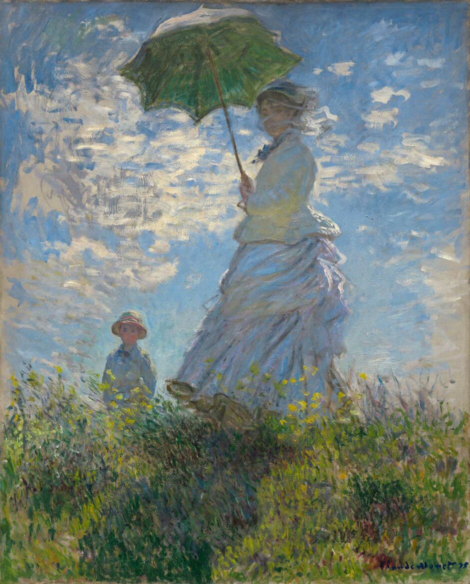 Claude Monet - Donna con parasole moglie di Monet e il figlio Jean