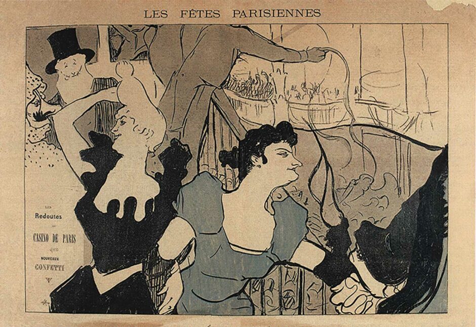 Henri de Toulouse Lautrec - Le feste parigine nel ridotto del Casino di Parigi Litografia