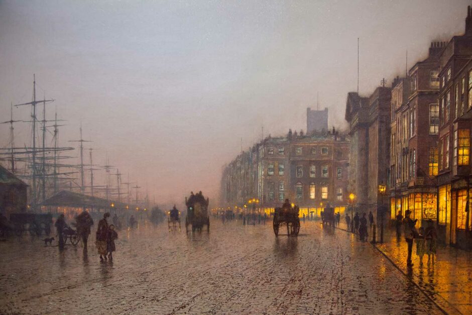 John Atkinson Grimshaw - Il porto di Liverpool Custom House e Salthouse