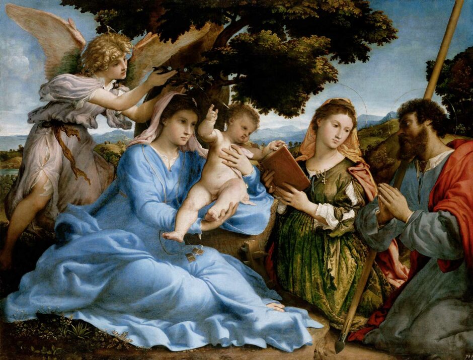 Lorenzo Lotto - Madonna e il bambino con Santa Caterina e Tommaso