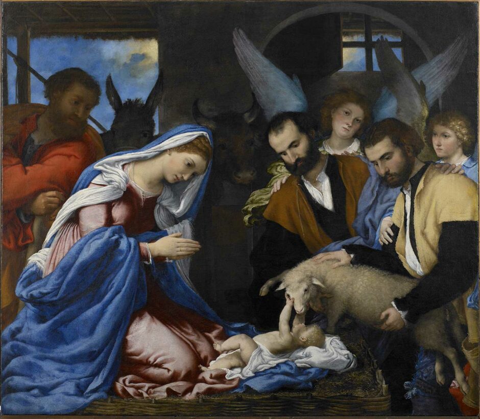 Lorenzo Lotto - Santa Nativita L Adorazione dei pastori