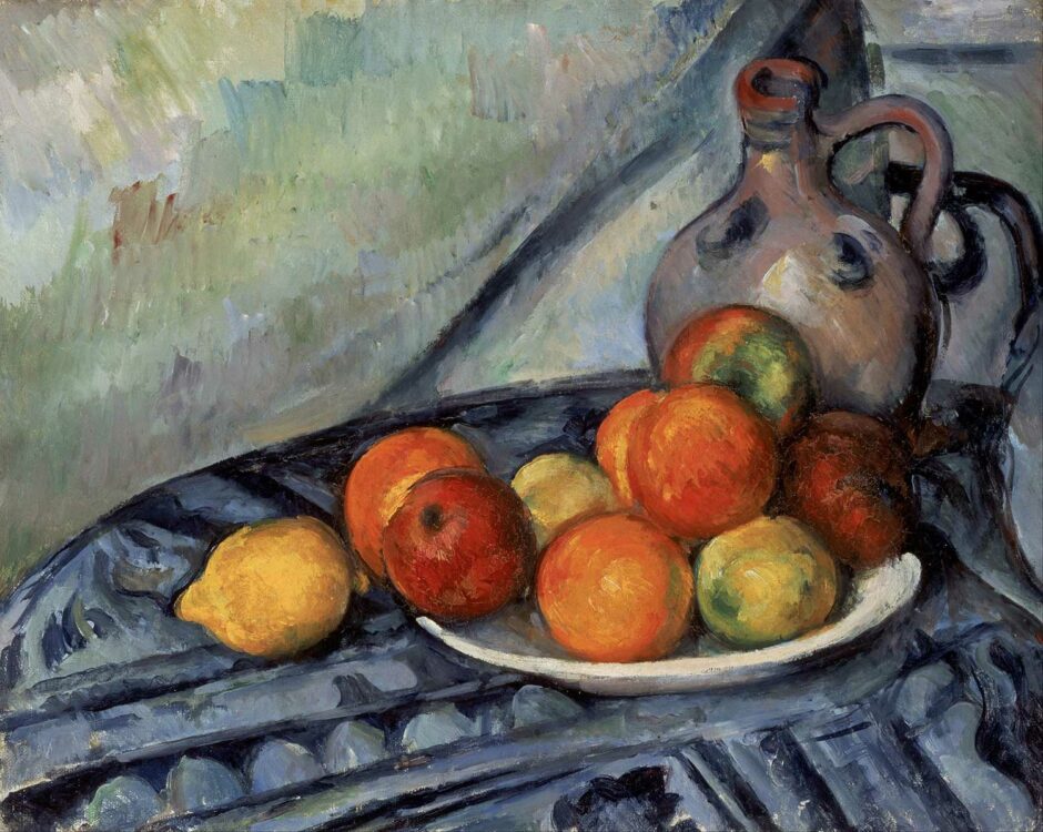 Paul Cezanne - Natura morta con brocca e frutta