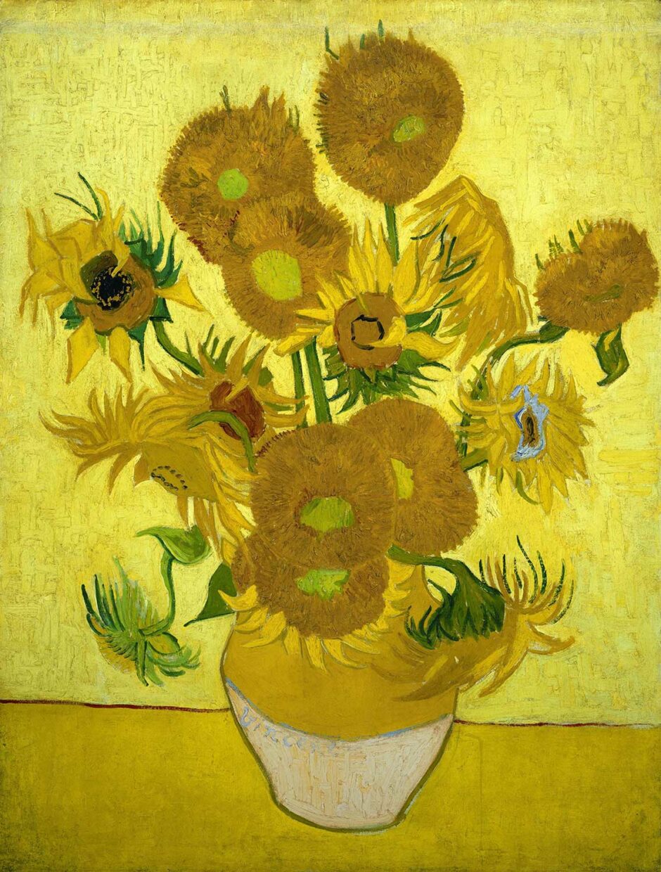 Vincent van Gogh - Vaso con girasoli oro